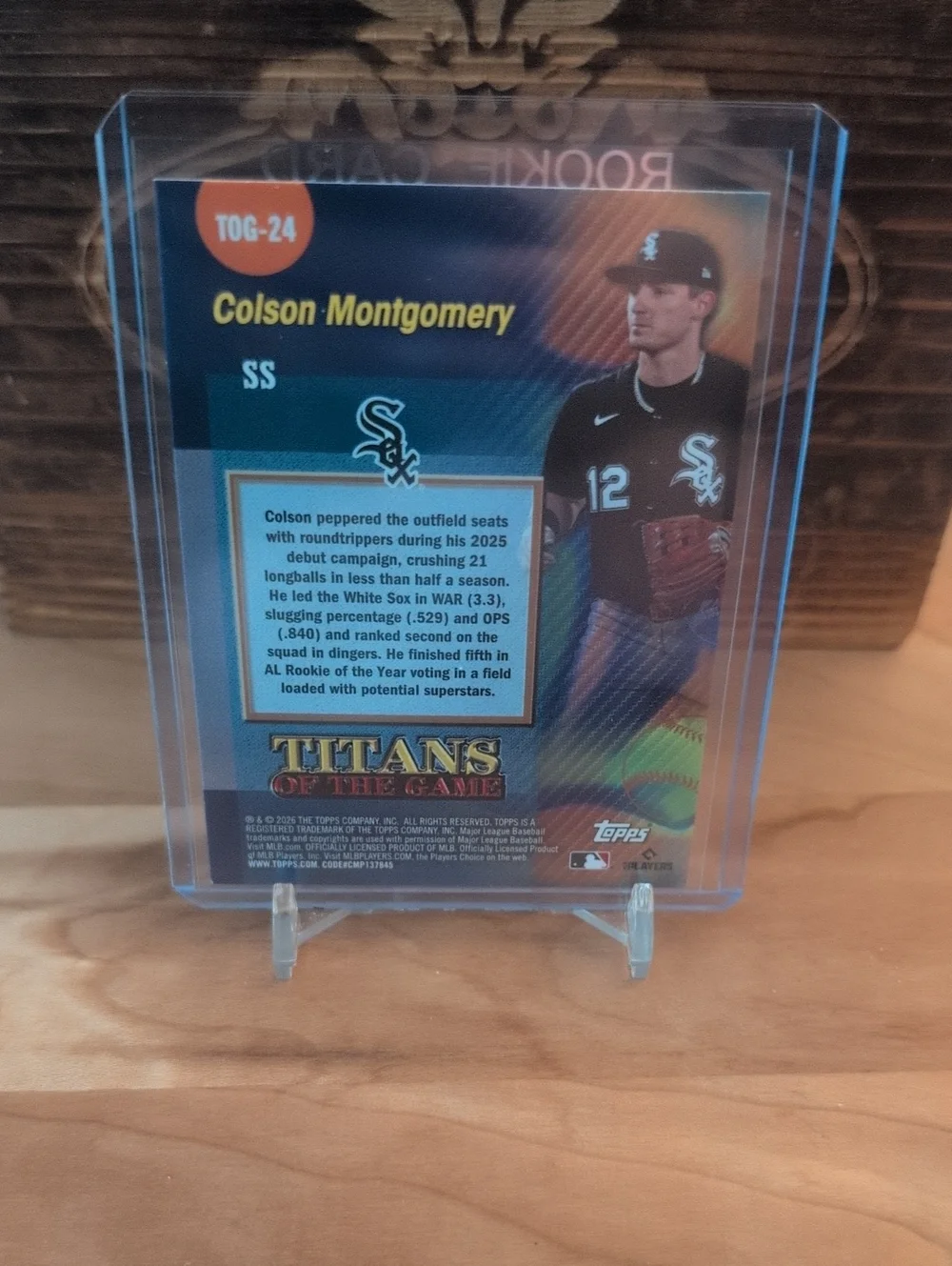 2026 Topps Series 2 Colson Montgomery Titans Of The Game Rookie Card White Sox - Picture 3 of 3